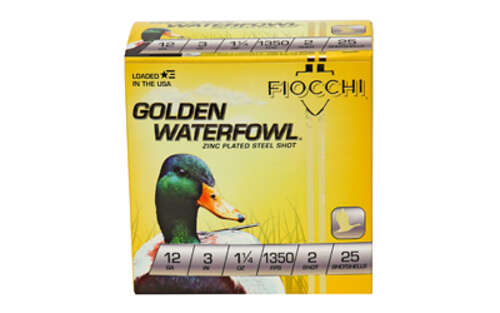 Ammunition Fiocchi Ammunition Golden Waterfowl 12Gauge FIOCCHI 12GA #2 GOLDEN 25/250 • Model: Golden Waterfowl